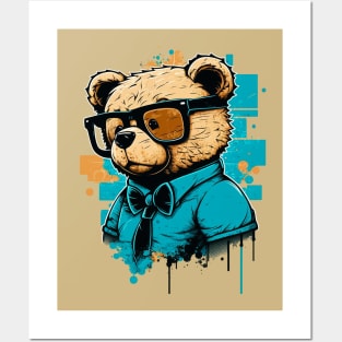 Bear Wearing Glasses Posters and Art